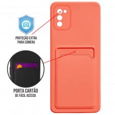 Capa para Samsung Galaxy A02s - Emborrachada Case Card Salmão